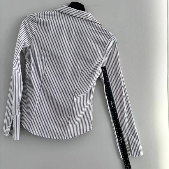Y2K Wet Seal Button Down Long Sleeve Blouse Size Small Pin Stripe - Picture 5 of 7